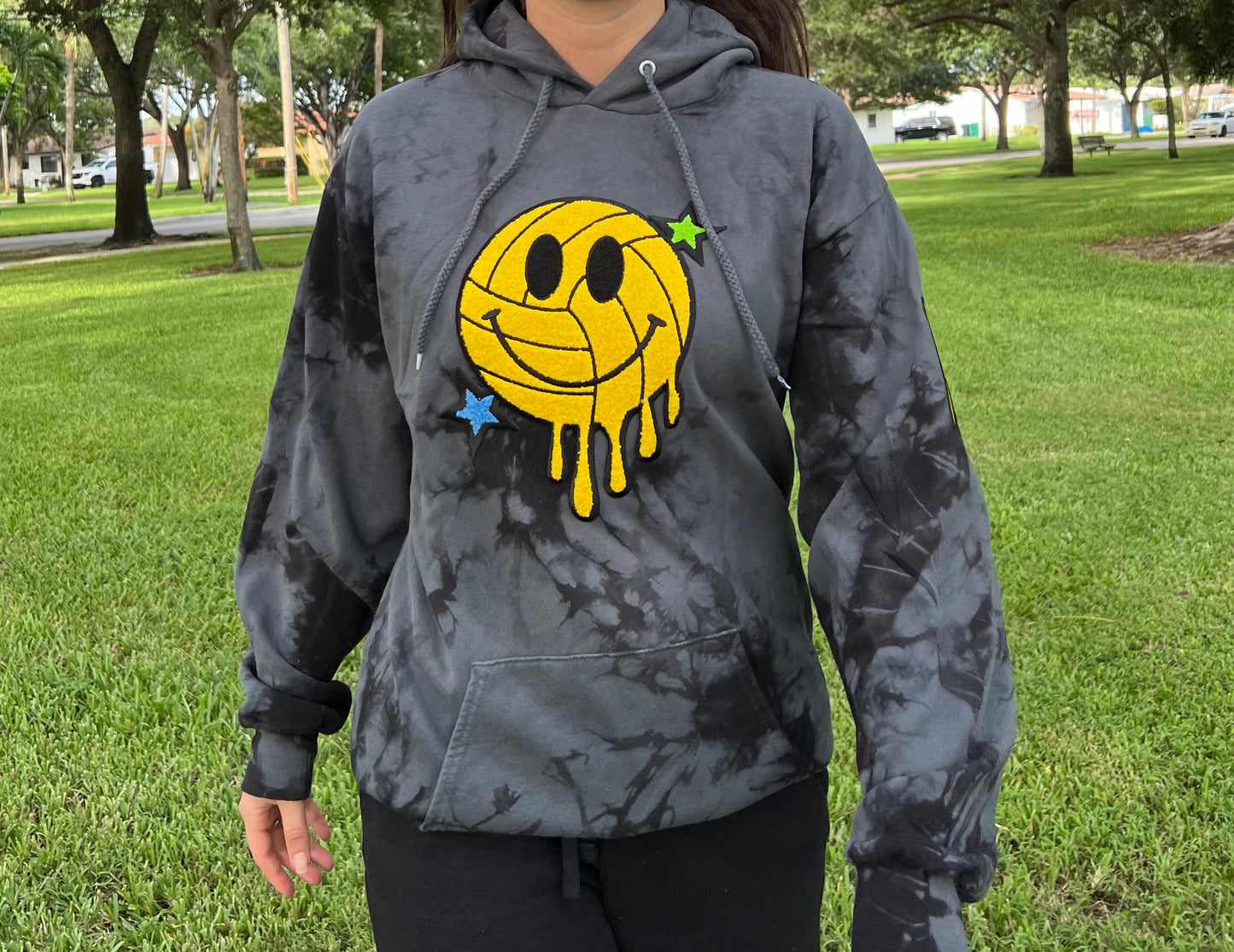 Smiley Drip VB Hooded Sweater Black