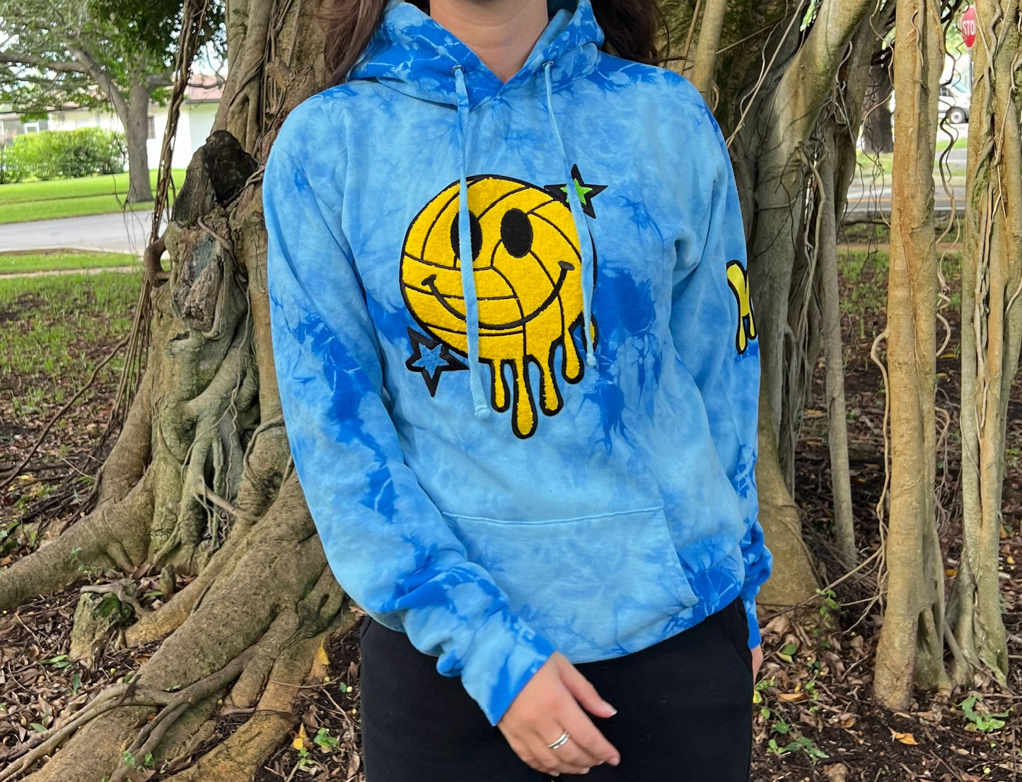 Smiley Drip VB Hooded Sweater Black